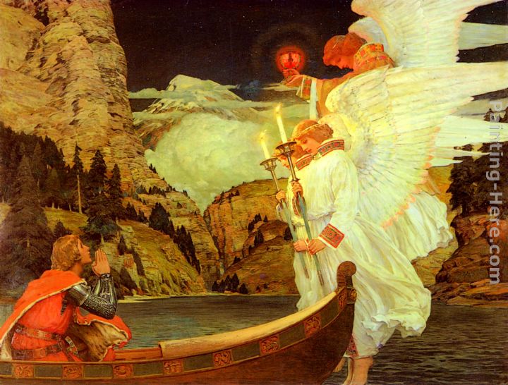 The Knight of the Holy Grail painting - Frederick Judd Waugh The Knight of the Holy Grail art painting